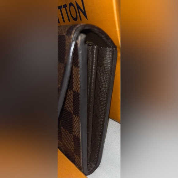 Louis Vuitton Damier Ebene RoseberyTurn Lock Flap Closure Long Wallet LV Dusty - Picture 6 of 13